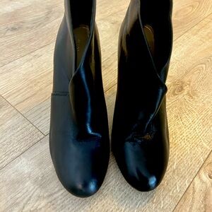 Aldo Shiny Black Ankle Booties